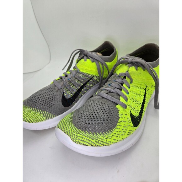 Nike Free 4.0 Flyknit Shoes Women's 7 Green Running Athletic Barefoot Sneakers - Picture 4 of 8